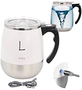 daasigwaa Rechargeable Self Stirring Mug - Magnetic Electric Auto Mixing Stainless Steel Cup for ...