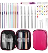 Crochet Hook Crochet Needles Set, Ergonomic Crochet Hooks Kit with Storage Case, Knitting Needles...