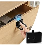 Smart Fingerprint Drawer Lock with Pull Handle, Biometric Cabinet &amp; Morse Code Emergency Entry, H...