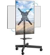 ELIVED Rolling TV Stand for Most 23"-60" TVs, Mobile TV Cart 90° Rotation Landscape to Portrait, ...