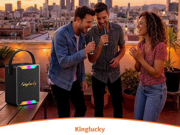 Karaoke Machine for Kids and Adults, Portable Karaoke Machine with 2 Wireless Microphones