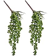 HUIANER Artificial Succulent Plants, 13.4" Fake Hanging String of Pearls Simulation Greenery Plan...