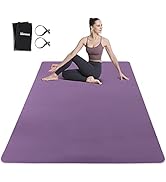 UMINEUX Large Yoga Mat for Men and Women 1/4 &amp; 2/5 Inch Extra Thick TPE Fitness Mat for Home Gym ...
