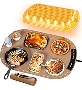 Food Warming Mat, Electric Warming Trays for Buffet &amp; Party Rollable Food Warmers Silicone Heatin...