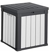 Deck Box 50 Gallon Outdoor Storage Box with Lockable for Patio Cushions, Outdoor Toys, Gardening ...