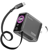 QQAPL 100W USB C Charger Block, Foldable Retractable GaN Charger with 1.33? Display, Compact 3-Po...