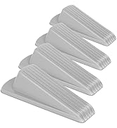 4 Pack Premium Rubber Door Stoppers Wedge, Door Stops for Carpet Heavy Duty Door, for Bottom of D...