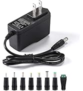 12V 2A AC Adapter Charger Replacement with 8 Tips, Regulated 12 Volts 2000mA Power Supply Cord fo...