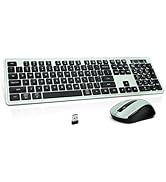 Wireless Keyboard and Mouse, 2.4GHz Cordless Keyboard Mouse Combo with Numeric Keypad, Plug and P...