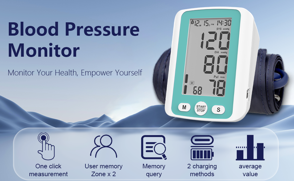Upper Arm Blood Pressure Monitor for Home Use