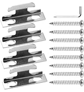 4 Pcs Curtain Rod Brackets Silver Curtains Rod Holders with 8 Screws No Drill Curtain Rod Bracket...