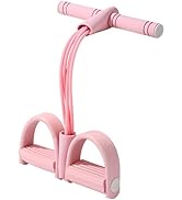 Pedal Resistance Bands with Handles, Adjustable 6-Tube Foot Pedal Resistance Band, Heavy-Duty Nat...