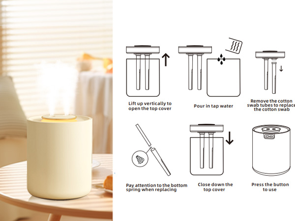 portable Humidifier Baby Bedroom Travel Small Cool Mist USB Personal Desktop Humidifier Home