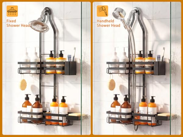 Shower Caddy Hanging,Rustproof Hanging Shower Caddy Over Shower Head Shower Caddies Shelf