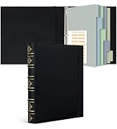 Ospelelf Vintage Hardback 3 Ring Binder 1 Inch, Professional Leather Binder Organizer D Ring Fits...