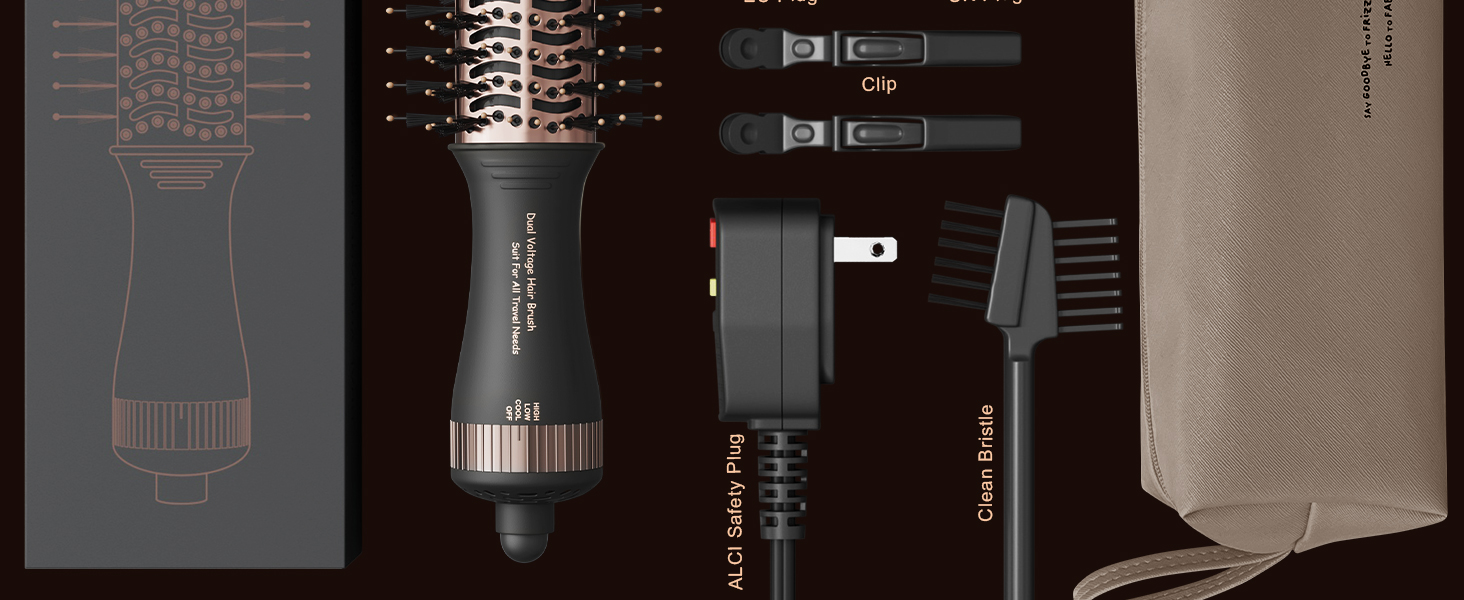 Travel Hair Dryer Brush All accessories