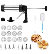Tiaforza Stainless Steel Cookies Press Set, Cake Decorating Kit, Cookie Press Gun Kit with 13 Coo...