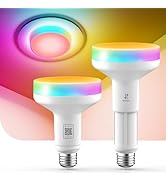 Linkind Matter BR30 Smart Light Bulbs with Stretchable Design &amp; 4-Zone Aurascape Color, 850LM Rec...