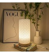 DKCONONY 3D Printed Mini Lamp, Small Bedside Lamp with 3-Color Dimmable LED, Small Nightstand Lam...