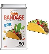 Bioswiss Bandages,Taco Shaped Latex Free Bandage for Kids and Adults, First Aid Tin, 50pcs
