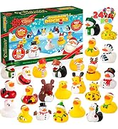 JOYIN 2024 Christmas Advent Calendar Ducks, 24 Days Christmas Countdown Rubber Ducks for Boys Gir...