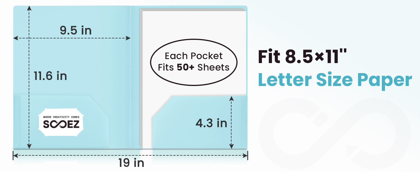 plastic file folder with pocket 8.5 x 11