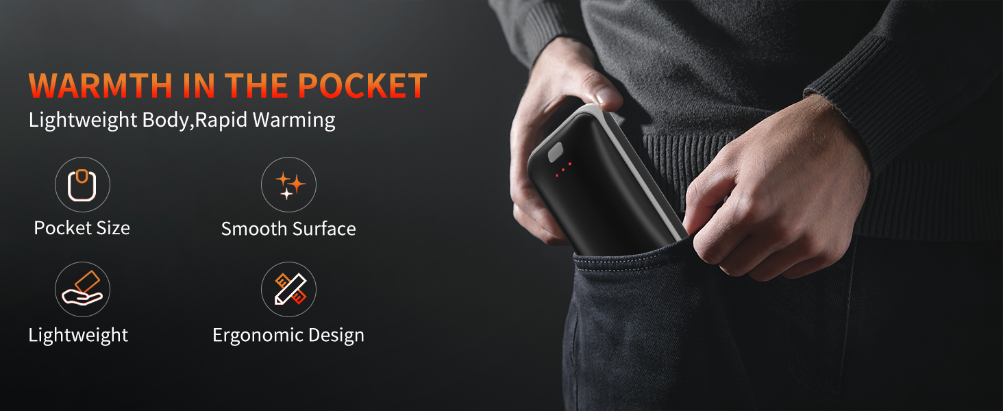 ultra slim thin pocket size handwarmers fit in gloves lightweight ergonomic design travel gadgets