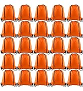 KUUQA 25Pcs Orange Drawstring Backpack Bulk Drawstring Bags String Backpack Cinch Gym Backpack fo...
