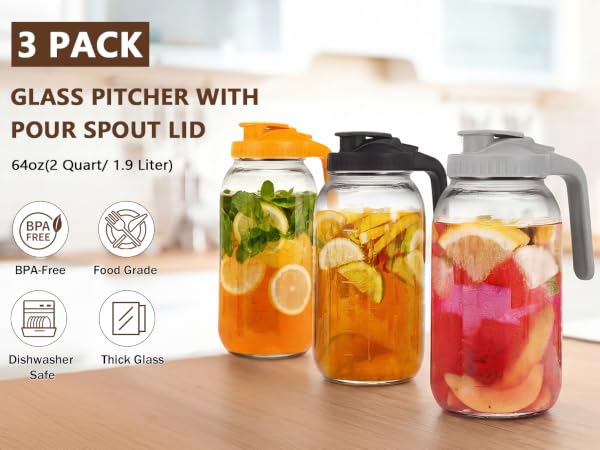 glass pitcher with lid