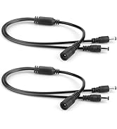 2 PCS 1 to 2 Way DC Power Splitter, DC Splitter, 2.1 * 5.5MM Power Splitter for CCTV Security Cam...