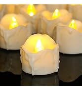 PChero Tea Lights Candles with Timer, 12 Packs Flickering Flameless LED Tealights Battery Operate...