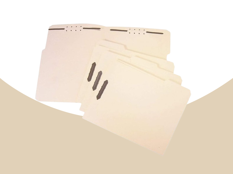 Staples Reinforced Fastener Folders, Letter, Manila, 50/Box