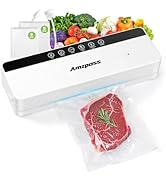 Amzpass Vacuum Sealer for Food, 6-in-1 Food Vacuum Sealer Machine, 80kpa Suction Power Food Seale...