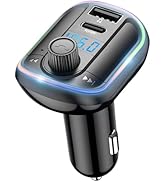SKYBESS Car FM Transmitter Bluetooth 5.0, Upgraded PD18W Type C &amp; QC3.1 USB Charger Bluetooth Car...