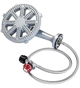 veralune Large Round High-Pressure Cast-Iron Propane Burner Head with 20 PSIG Adjustable Regulato...