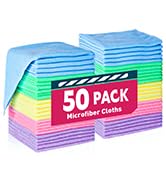 TEAWOO Microfiber Cleaning Cloth-50 Pack, Reusable Lint-Free Cloth, Bulk Microfiber Cleaning Towe...