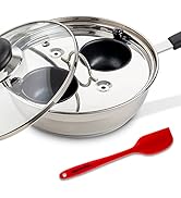 Eggssentials Egg Poacher Pan Nonstick Coating - Poached Egg Cooker, Stainless Steel Egg Poaching ...