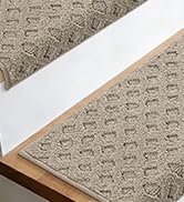 JSEI Bullnose Carpet Stair Treads, 14 Pcs Non Slip Stair Treads for Wooden Steps Indoor with TPE ...