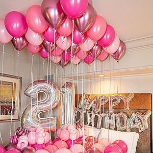 light pink balloons pastel pink balloons rose red balloons dark pink balloons hot pink balloons