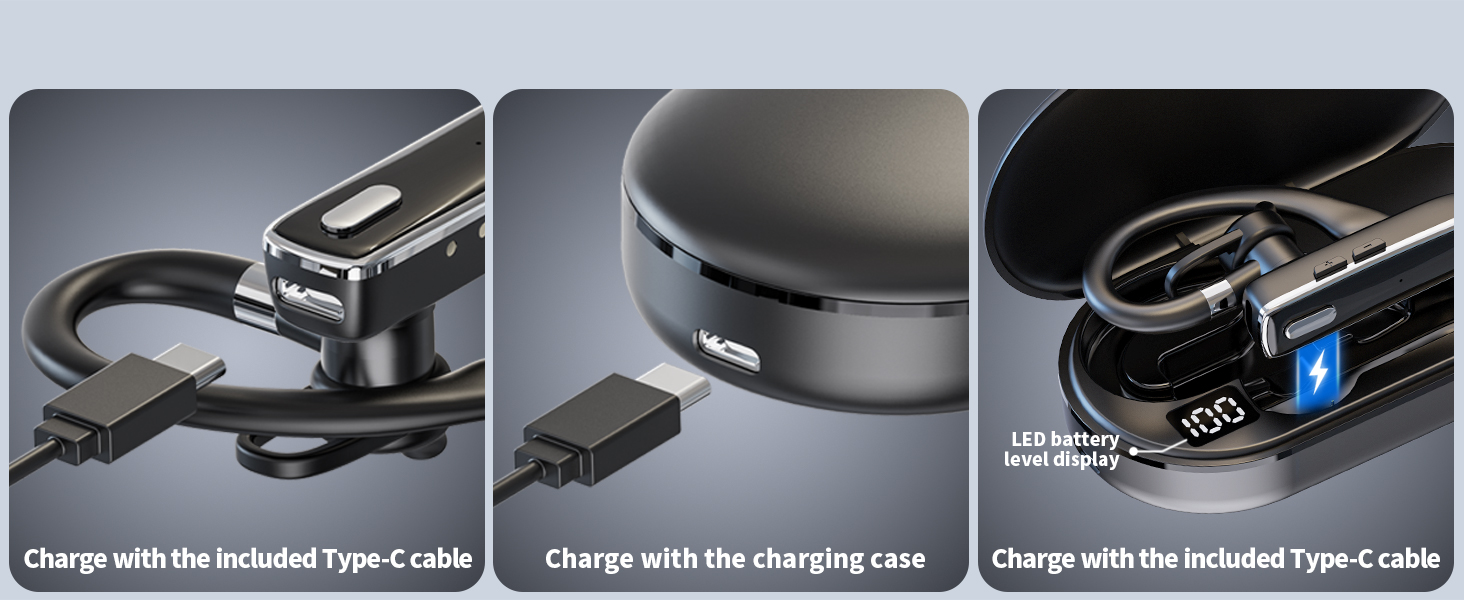 Bluetooth Headset Single Ear Business Earbuds