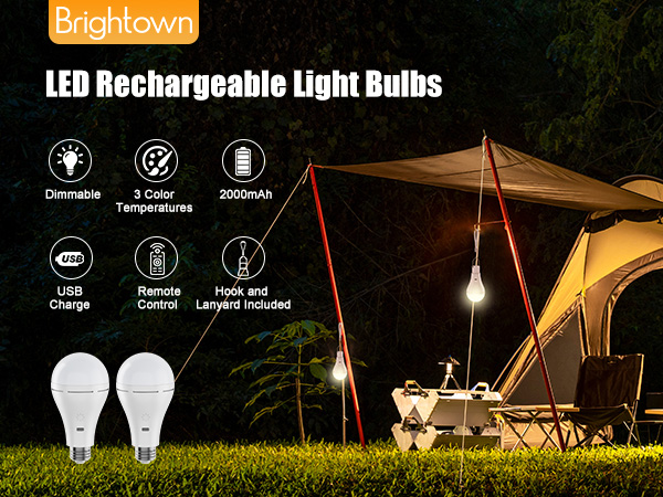 Brightown Rechargeable Light Bulb with Remote