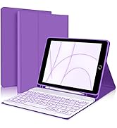 BORIYUAN iPad 9th 2021/8th/7th Generation Keyboard Case, 7 Colors Backlit Detachable Keyboard Fol...