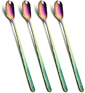 YFWOOD 9.1-Inch Long Handle Iced Tea Spoon, Ice Cream Spoon, Long Coffee Spoons, Stainless Steel ...