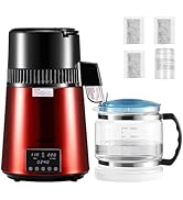 VEVOR 1750W Water Distiller, 0.4Gal/H Distilled Water Maker with Glass Carafe, 4L/1.1Gal Countert...