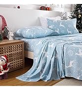 CAROMIO Christmas Sheets Queen, Soft Brushed Microfiber Bed Sheet Set, 16 Inches Deep Pocket Fitt...