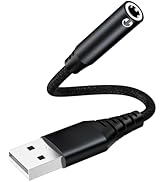 USB to 3.5mm Jack Audio Adapter,External Sound Card USB-A to Audio Jack Adapter with Aux Stereo C...