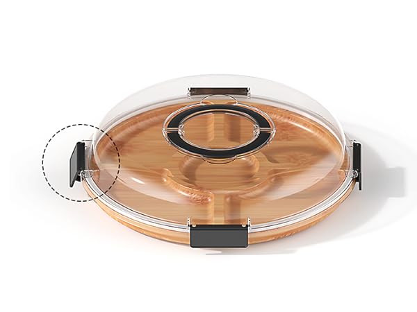 Renmxj Charcuterie Board with Clear Lid, Travel Portable Cheese Board Charcuterie Boxes