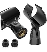 Borenbuir 2 Pcs Universal Microphone Clip Holder, Comes with 5/8" Male to 3/8" Female Screw Adapt...