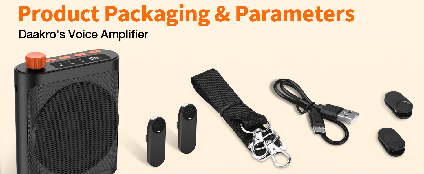 Daakro Wireless Voice Amplifier for Teachers Classroom Speech/Tour Guides/Coaches Yoga Fitness