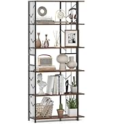 Giantex 6-Tier Bookshelf, Modern Geometric Bookcase with Heavy-Duty Metal Frame, Freestanding Dis...